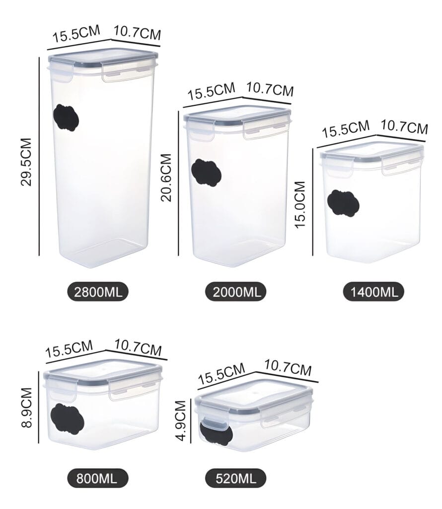 Zestaw POJEMNIKÓW Do Przechowywania ŻYWNOŚCI