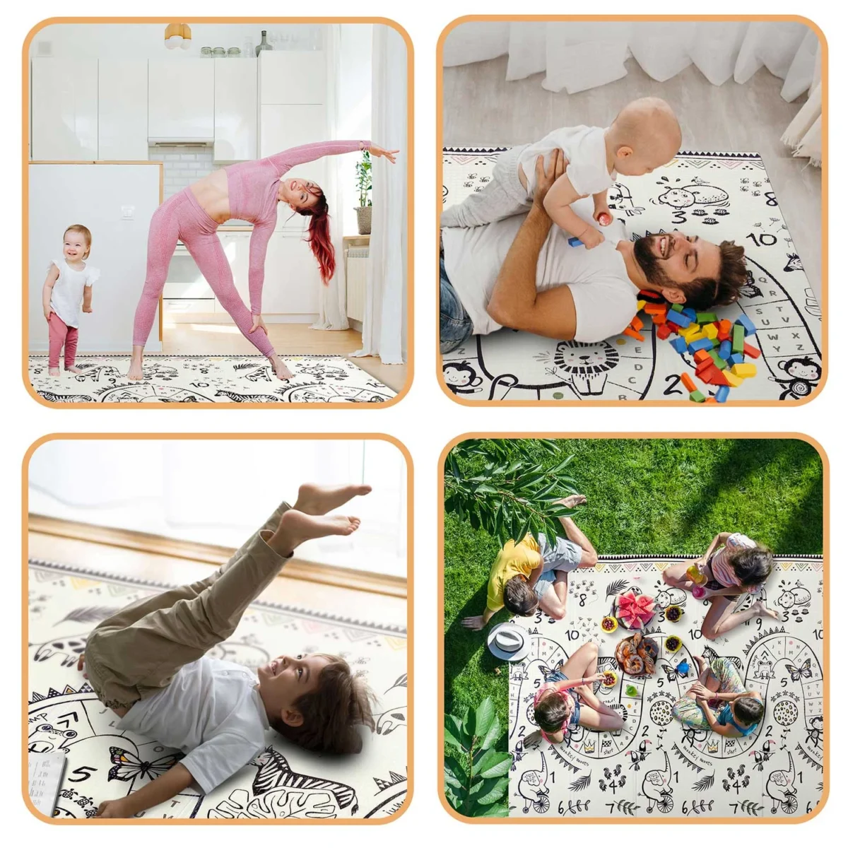 MATA PIANKOWA EDUKACYJNA SKŁADANA DLA DZIECI DUŻA 180x200 DYWAN NUKIDO - obrazek 5