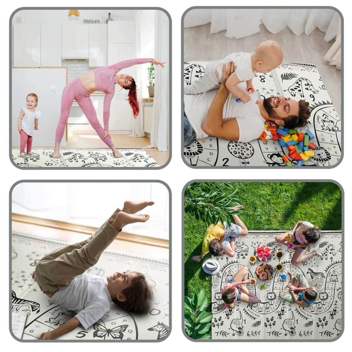 Mata piankowa edukacyjna składana dwustronna dla dzieci 180x200cm - obrazek 14