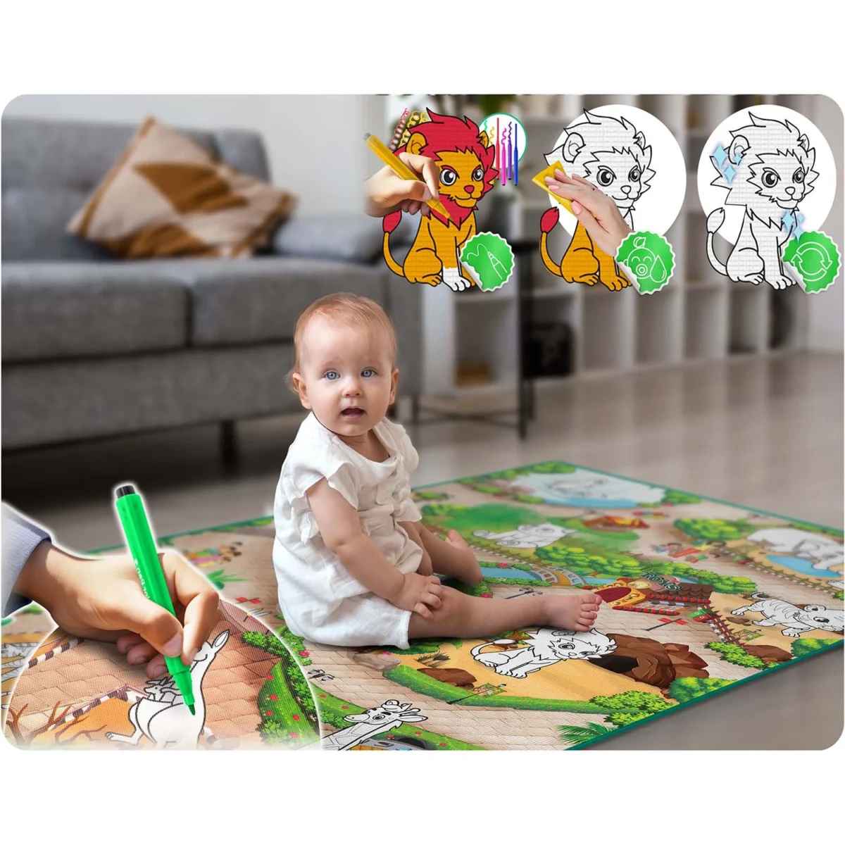 Mata do malowania 90 x 120 cm + markery alkoholowe 80 szt Ricokids - obrazek 8