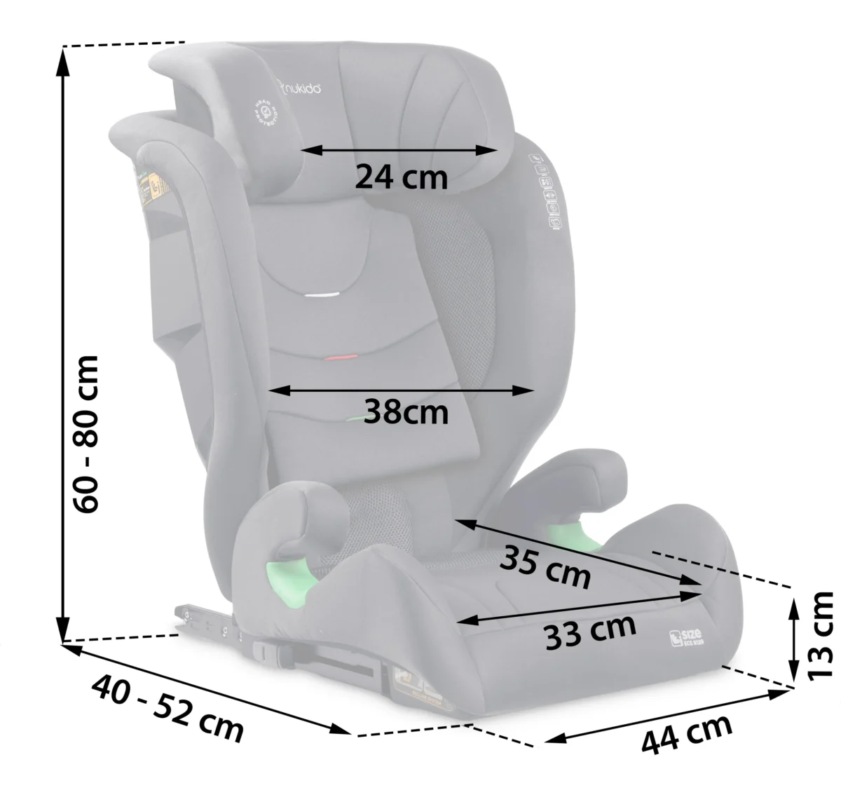 Fotelik samochodowy Nukido Louis Soft szary15-36 kg ISOFIX - obrazek 2