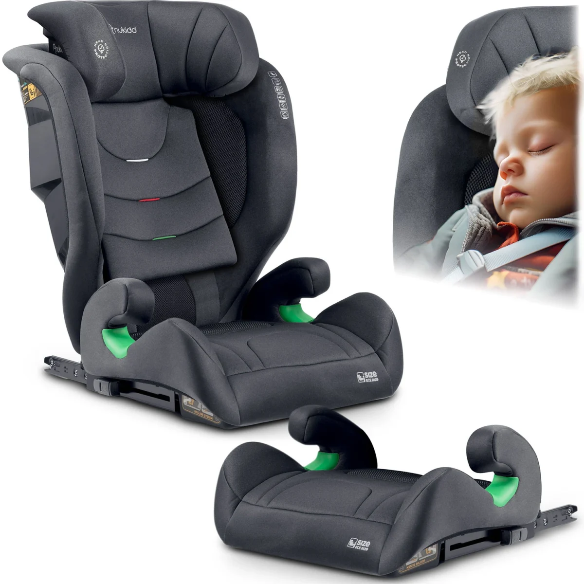 Fotelik samochodowy Nukido Louis Soft szary15-36 kg ISOFIX - obrazek 1