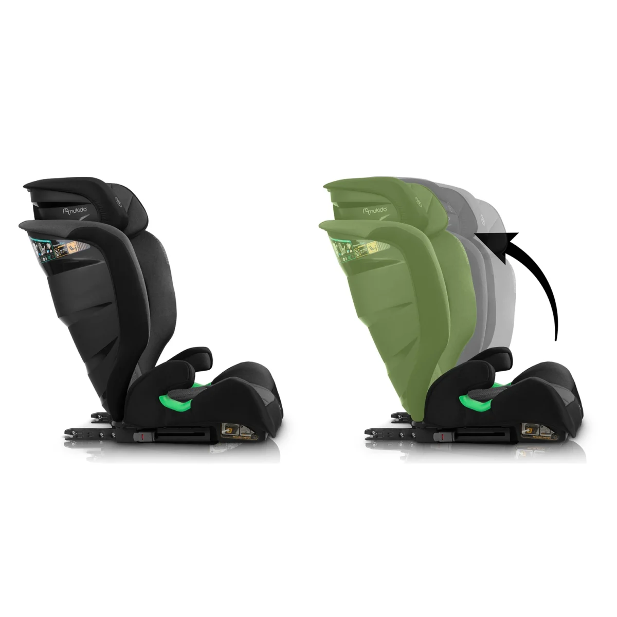 Fotelik samochodowy Nukido Louis Soft czarno-szary 15-36 kg ISOFIX - obrazek 3