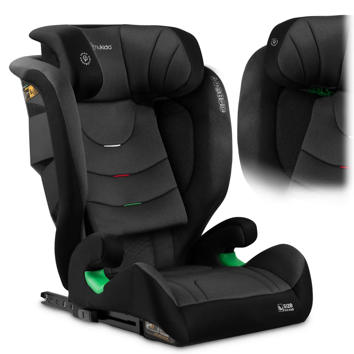 Fotelik samochodowy Nukido Louis Soft czarno-szary 15-36 kg ISOFIX - obrazek 4