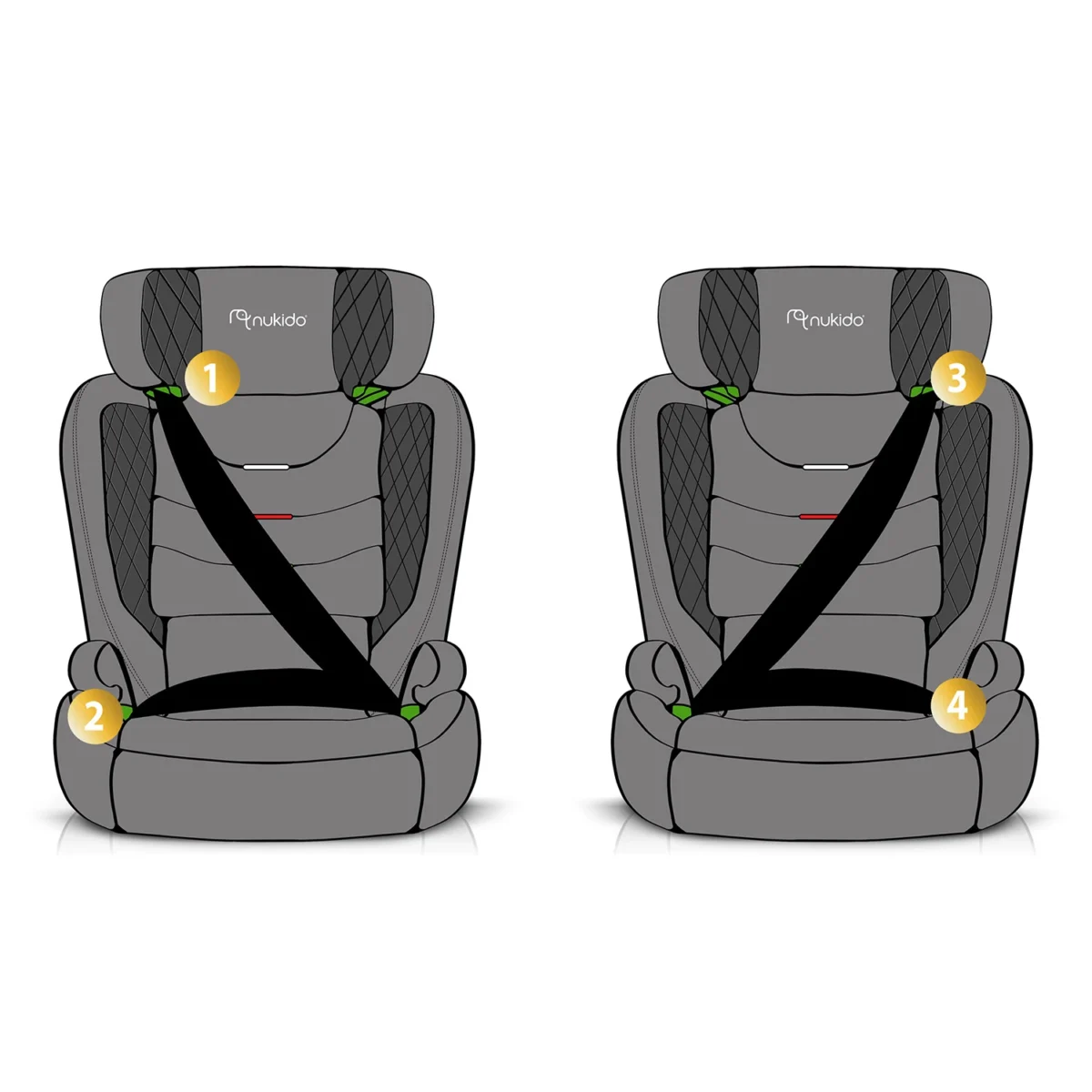Fotelik samochodowy Nukido Louis Soft czarno-szary 15-36 kg ISOFIX - obrazek 6