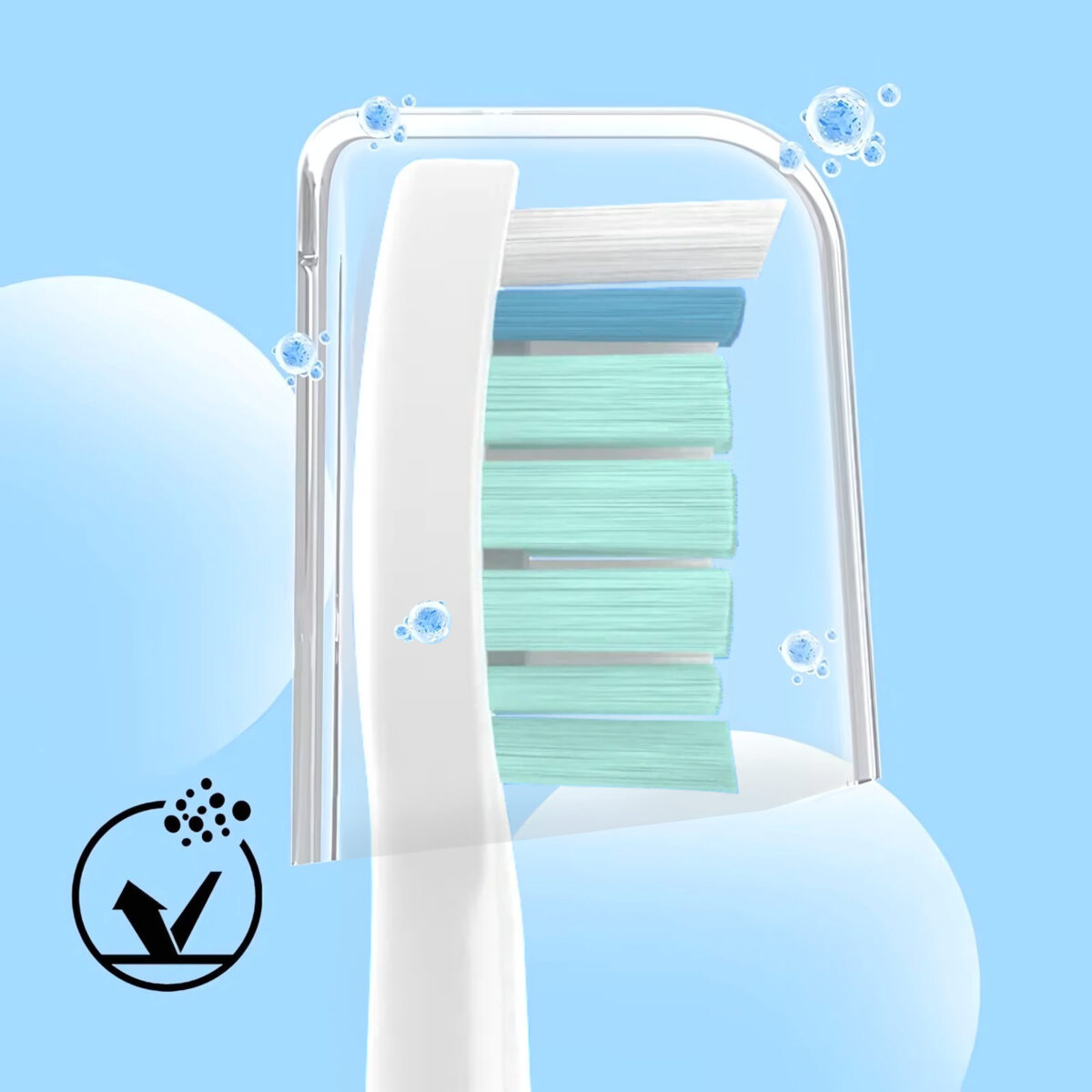 4x Końcówki do szczoteczek elektrycznych Wellmi, Białe  Kompatybilne z Philips Sonicare C2 - obrazek 5