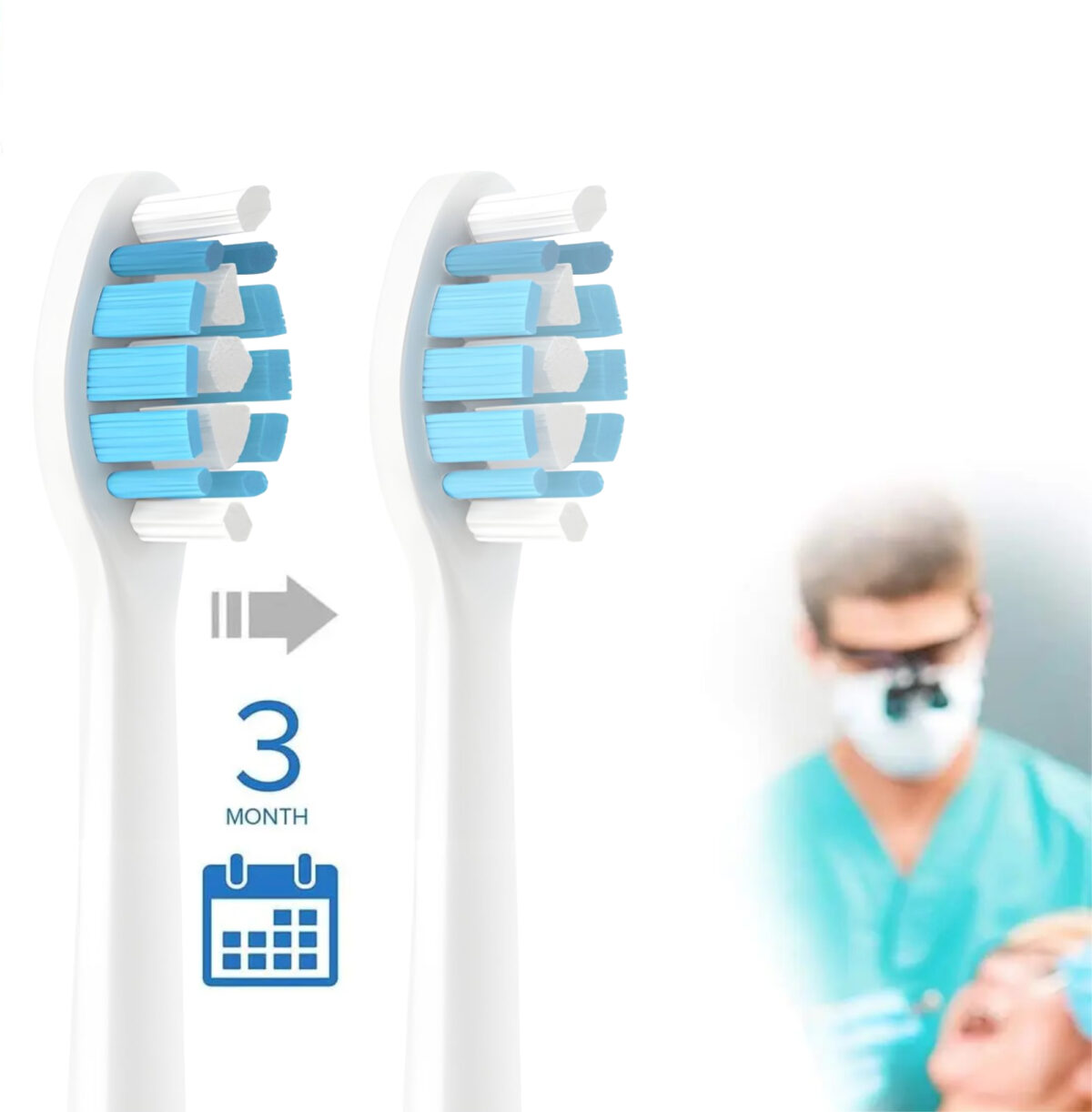 4x Końcówki do szczoteczek elektrycznych Wellmi, Białe  Kompatybilne z Philips Sonicare G2 - obrazek 9