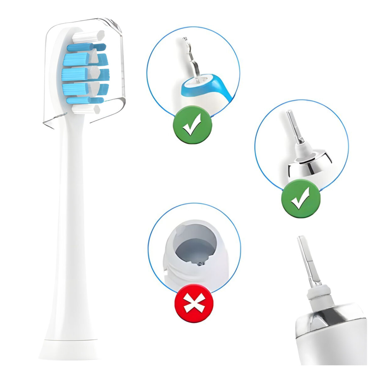 4x Końcówki do szczoteczek elektrycznych Wellmi, Białe  Kompatybilne z Philips Sonicare G2 - obrazek 7
