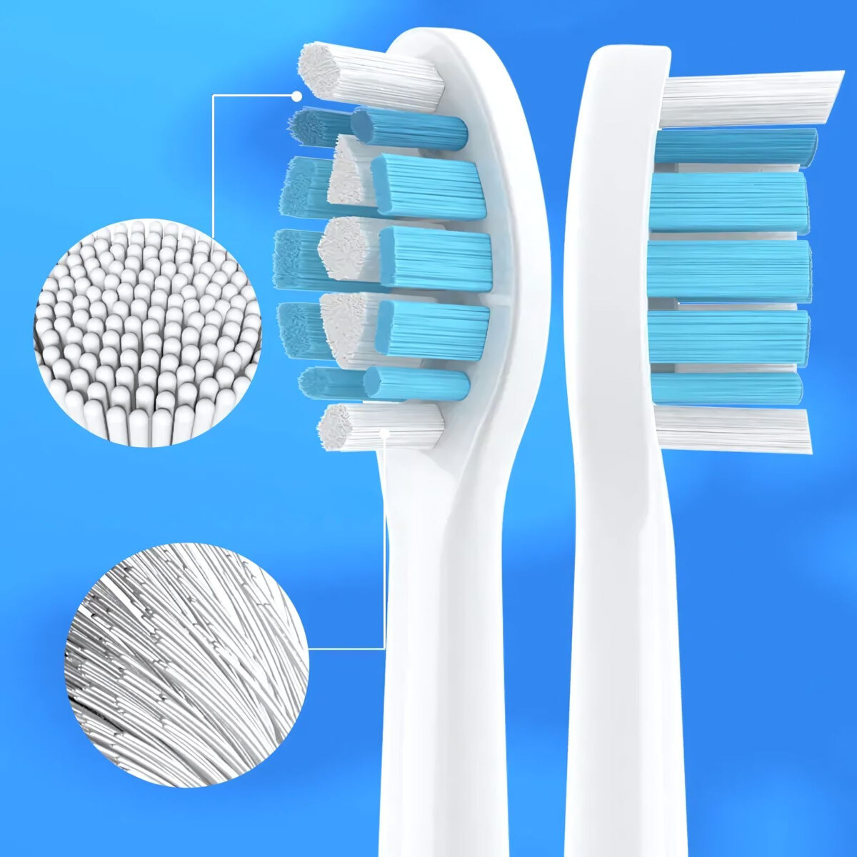 4x Końcówki do szczoteczek elektrycznych Wellmi, Białe  Kompatybilne z Philips Sonicare G2 - obrazek 5