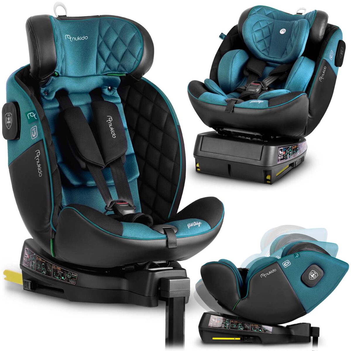 Fotelik samochodowy Nukido Prestige Line czarno-niebieski 0-36 kg ISOFIX - obrazek 1