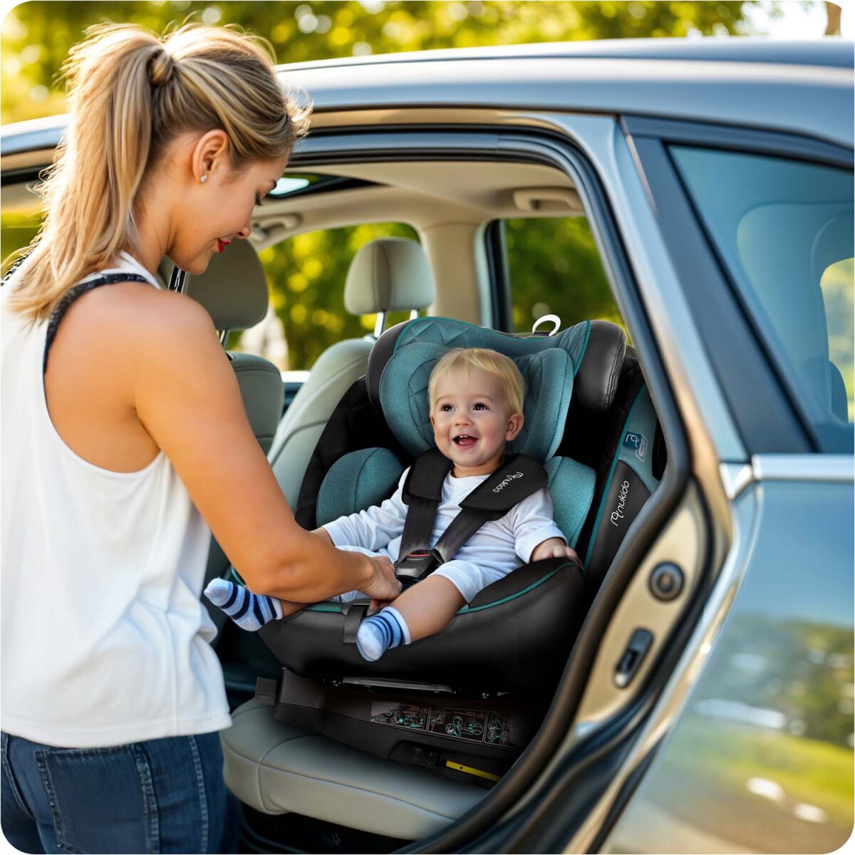 Fotelik samochodowy Nukido Prestige Line czarno-niebieski 0-36 kg ISOFIX - obrazek 7