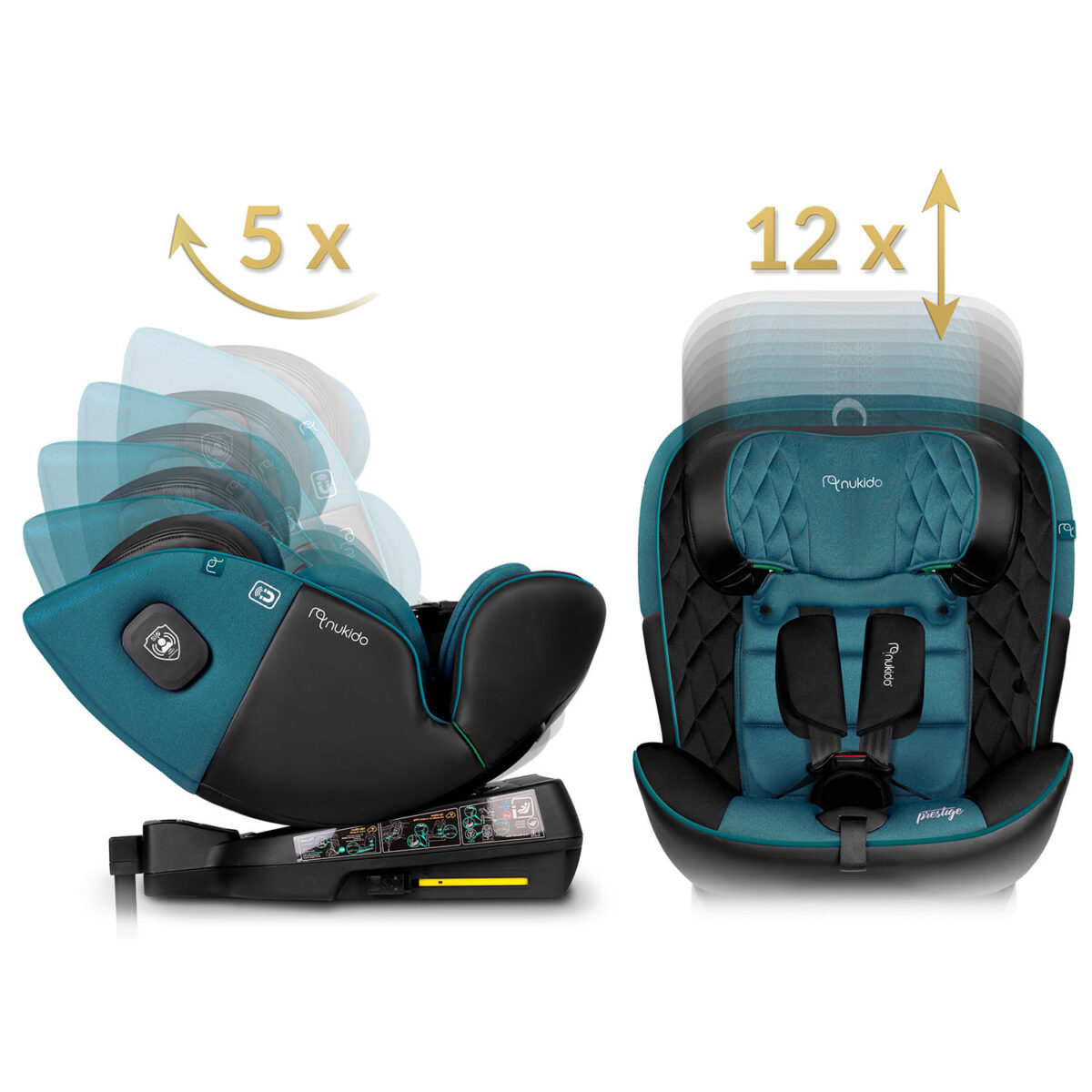 Fotelik samochodowy Nukido Prestige Line czarno-niebieski 0-36 kg ISOFIX - obrazek 18