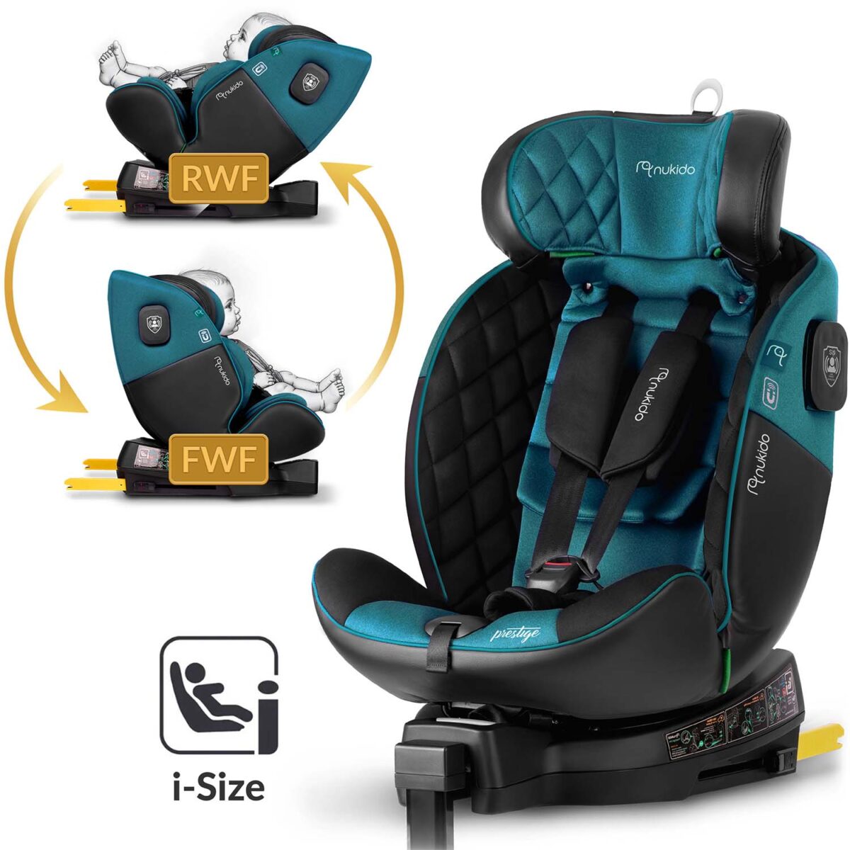 Fotelik samochodowy Nukido Prestige Line czarno-niebieski 0-36 kg ISOFIX - obrazek 19