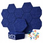 12x PANELE ŚCIENNE FILCOWE GRANATOWE akustyczne samoprzylepne wygłuszające - obrazek 12