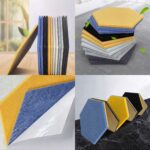 PANELE ŚCIENNE FILCOWE CZARNE akustyczne samoprzylepne wygłuszające Hexagon - obrazek 15