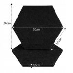 PANELE ŚCIENNE FILCOWE CZARNE akustyczne samoprzylepne wygłuszające Hexagon - obrazek 3