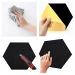 PANELE ŚCIENNE FILCOWE CZARNE akustyczne samoprzylepne wygłuszające Hexagon - obrazek 11