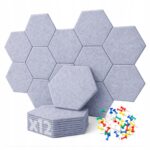 PANELE ŚCIENNE FILCOWE SZARONIEBIESKIE akustyczne samoprzylepne wygłuszając - obrazek 12