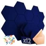 Tablica Panel Ścianka Zestaw Wygłuszający Samoprzylepny Ścienny Granatowy - obrazek 10