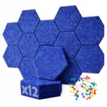 PANELE ŚCIENNE FILCOWE NIEBIESKIE akustyczne samoprzylepne wygłuszające - obrazek 8