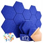 Tablica Panel Ścianka Zestaw Wygłuszający Samoprzylepny ścienny Niebieski - obrazek 10