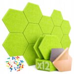 12x Tablica Panel Ścianka Zestaw Wygłuszający Samoprzylepny ścienny ZIELONY - obrazek 14