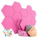 Tablica Panel Ścianka Zestaw Wygłuszający Samoprzylepny ścienny RÓŻOWY - obrazek 6