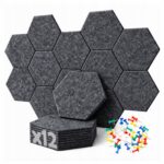 PANELE ŚCIENNE FILCOWE CIEMNOSZARE akustyczne samoprzylepne wygłuszające