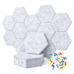 PANELE ŚCIENNE FILCOWE SZARE akustyczne samoprzylepne wygłuszające Hexagon - obrazek 12