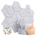 Tablica Panel Ścianka Zestaw Wygłuszający Samoprzylepny ścienny JASNOSZARY - obrazek 2