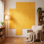 Panel ścienny samoprzylepny filcowy Zagłówek Mata wygłuszająca 30cm Żółty - obrazek 2