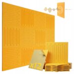 PANELE ŚCIENNE FILCOWE 3D ŻÓŁTE akustyczne samoprzylepne Mata wygłuszająca - obrazek 4