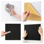 PANELE ŚCIENNE FILCOWE 3D CZARNE akustyczne samoprzylepne Mata wygłuszająca - obrazek 4