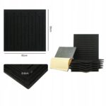 PANELE ŚCIENNE FILCOWE 3D CZARNE akustyczne samoprzylepne Mata wygłuszająca - obrazek 6