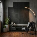 PANELE ŚCIENNE FILCOWE 3D CZARNE akustyczne samoprzylepne Mata wygłuszająca - obrazek 7