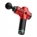 PISTOLET DO MASAŻU MASAŻER PLECÓW CIAŁA MASSAGE GUN 6 KOŃCÓWEK LCD CZERWONY - obrazek 4