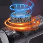 PISTOLET DO MASAŻU MASAŻER PLECÓW CIAŁA MASSAGE GUN 6 KOŃCÓWEK LCD CZERWONY