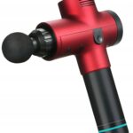 PISTOLET DO MASAŻU MASAŻER PLECÓW CIAŁA MASSAGE GUN 6 KOŃCÓWEK LCD CZERWONY - obrazek 3