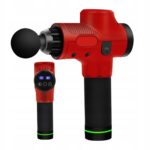 PISTOLET DO MASAŻU MASAŻER PLECÓW CIAŁA MASSAGE GUN 6 KOŃCÓWEK LCD CZERWONY - obrazek 15