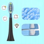 KOŃCÓWKI DO SZCZOTECZEK ZAMIENNIK PHILIPS SONICARE C3 CZARNE Gumowa główka - obrazek 4