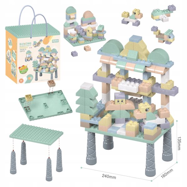 Klocki konstrukcyjne zestaw 108 el. Stolik eko z Pszenicznej Słomy 10924E