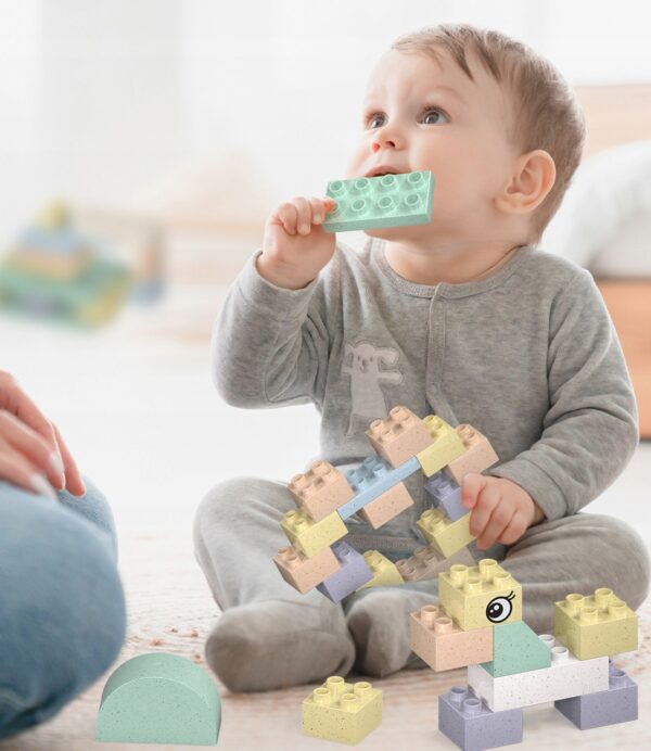 Klocki konstrukcyjne zestaw Stolik 56 el. eko z Pszenicznej Słomy 10922E