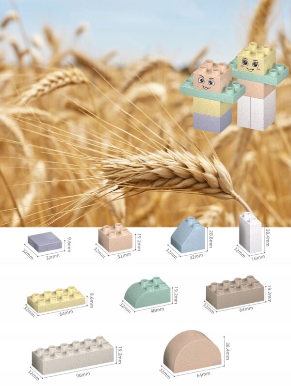 Klocki konstrukcyjne zestaw Stolik 80 el. eko z Pszenicznej Słomy 10923E