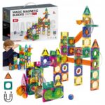 Klocki Magnetyczne konstrukcyjne zestaw 3D Tor kulkowy edukacyjne 160 el