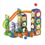 Klocki Magnetyczne konstrukcyjne zestaw 3D Tor kulkowy edukacyjne 94 el - obrazek 4