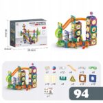 Klocki Magnetyczne konstrukcyjne zestaw 3D Tor kulkowy edukacyjne 94 el - obrazek 6