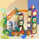 Klocki Magnetyczne konstrukcyjne zestaw 3D Tor kulkowy edukacyjne 94 el - obrazek 7